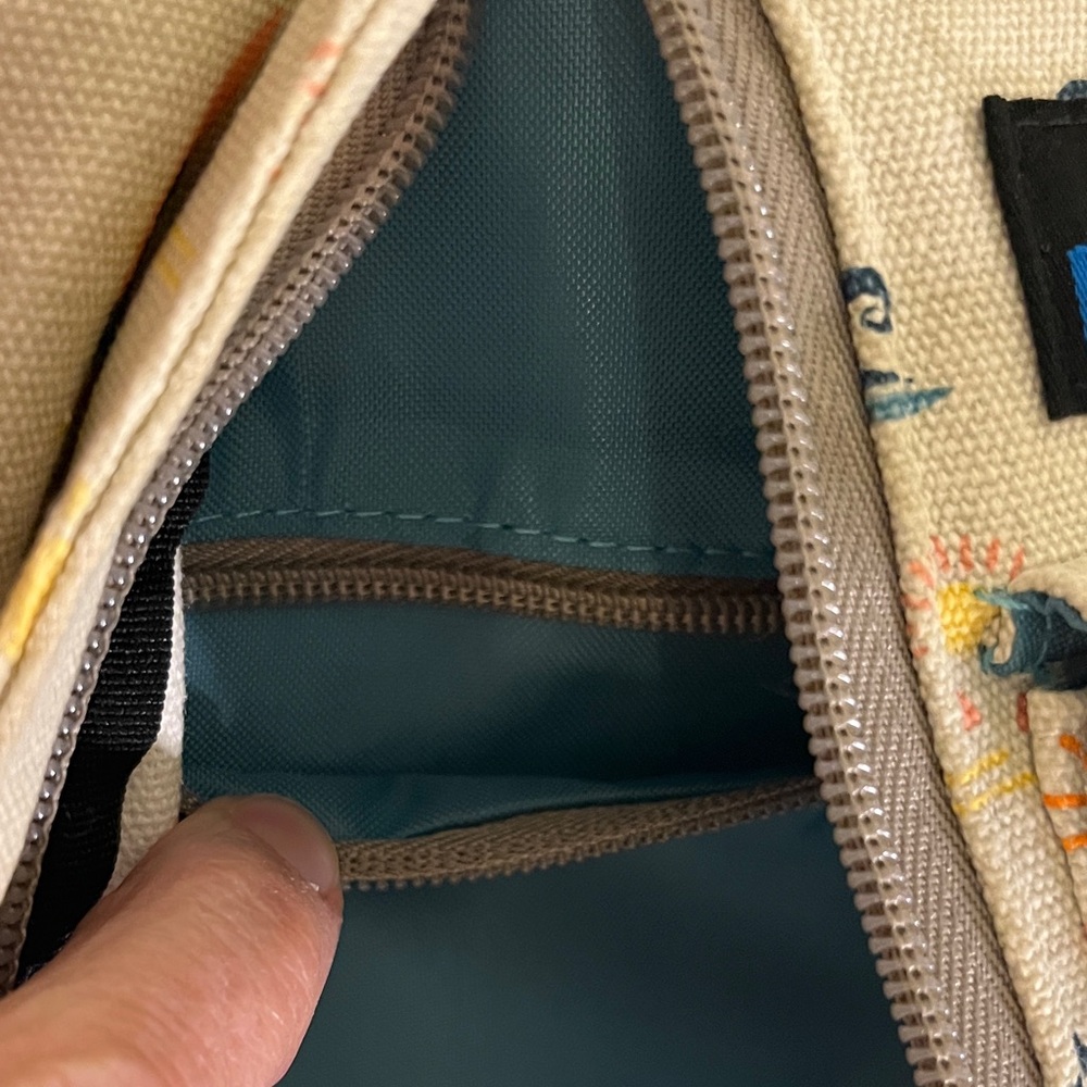 Kavu Cream Sling Bag with Surfboard Print - Picture 9 of 11